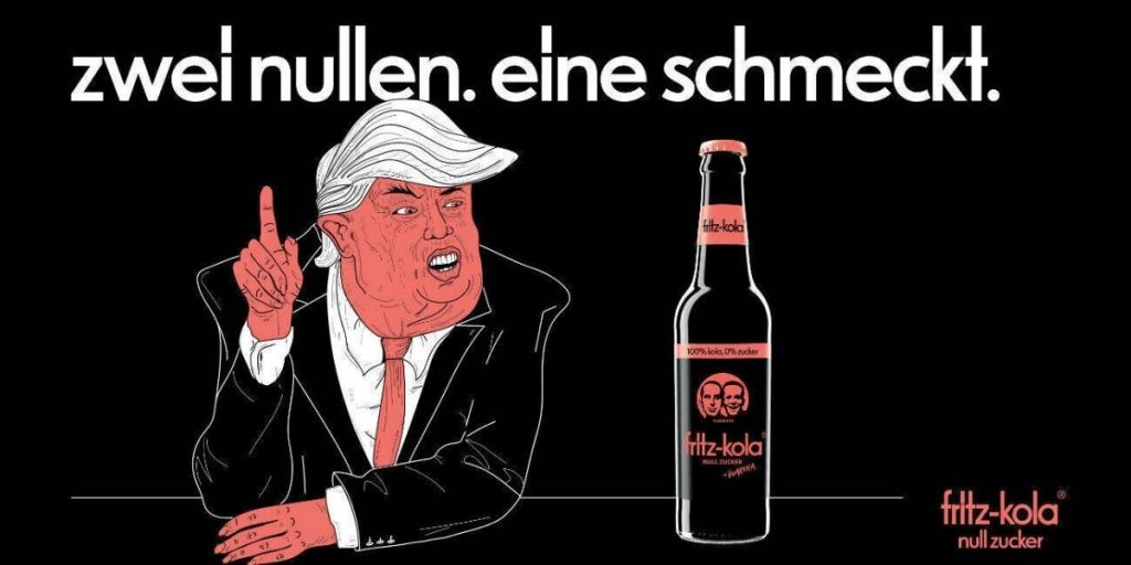 Shitstorm wegen Trump-Karikatur: Fritz-Kola kontert souverän und tut was gegen Hass