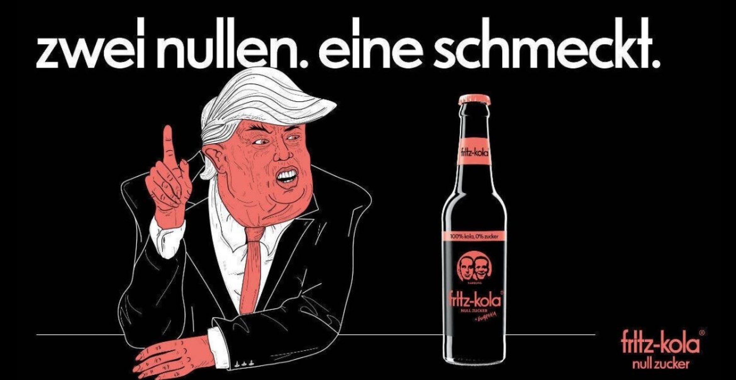 Shitstorm wegen Trump-Karikatur: Fritz-Kola kontert souverän und tut was gegen Hass