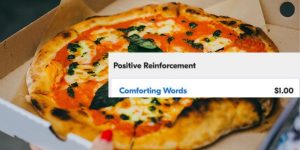 Pizzadienst tröstende Worte
