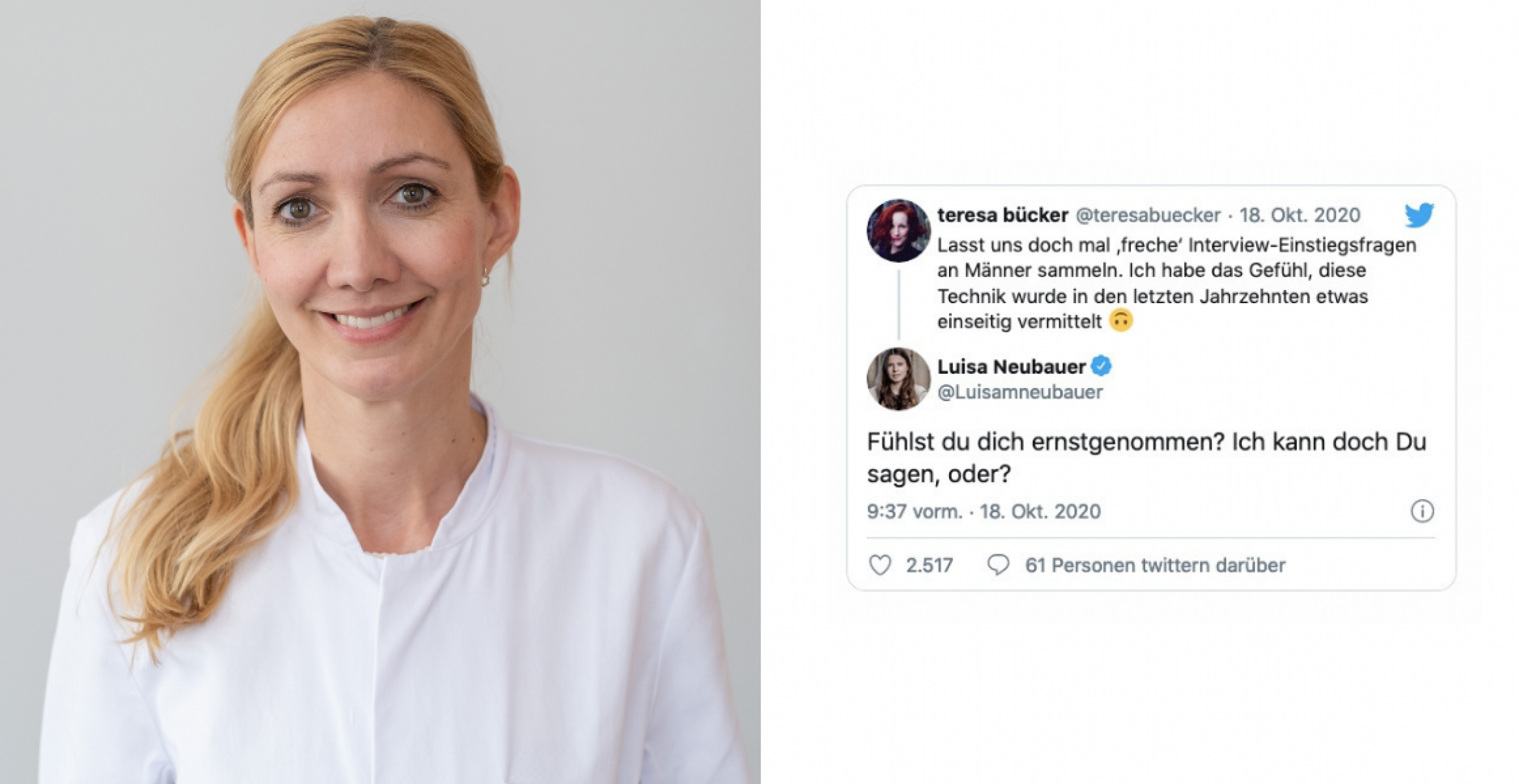 Nach #Quotenfrau-Diskussion um Sandra Ciesek – Frauen antworten mit „frechen“ Fragen an Männer