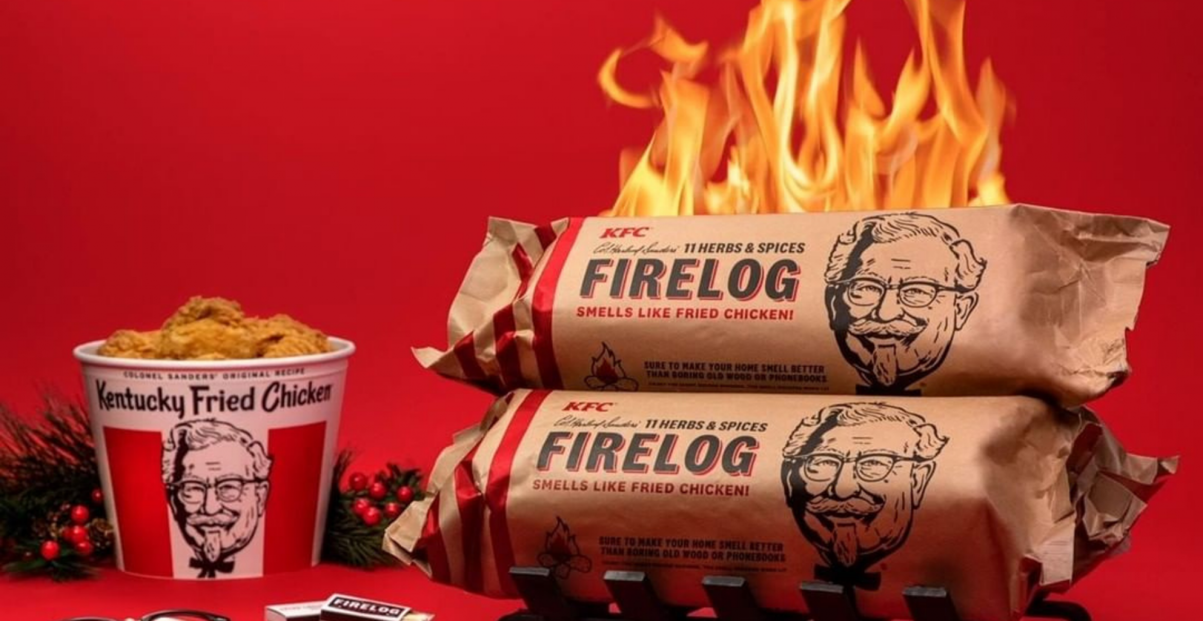 Weihnachtlicher Hähnchen-Duft: Walmart verkauft limitierte Kaminscheite, die nach KFC-Chicken riechen