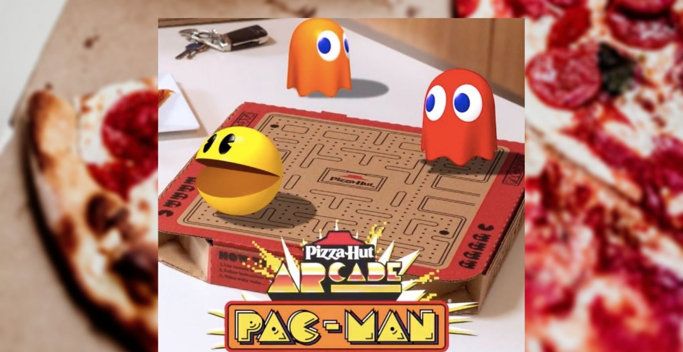 Auf diesem Pizzakarton kann man jetzt Pac-Man spielen