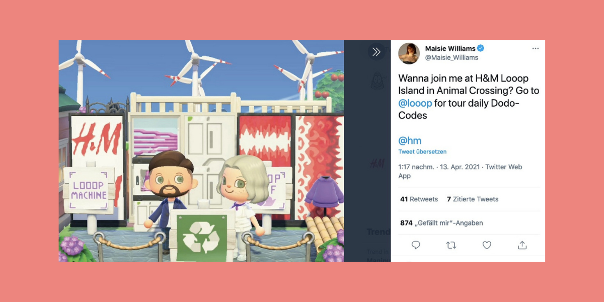 Game of Thrones-Star wirbt in Animal Crossing für recycelte Mode von H&M