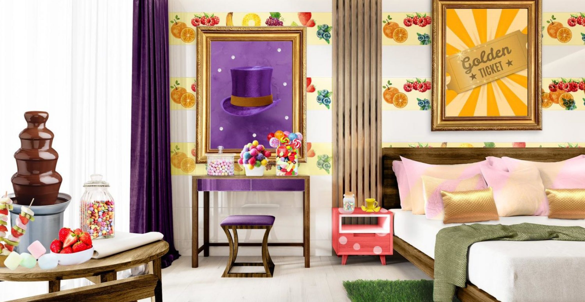 Charlie Und Die Schokoladenfabrik In Diesem Hotelzimmer Lebt Ihr Wie Willy Wonka