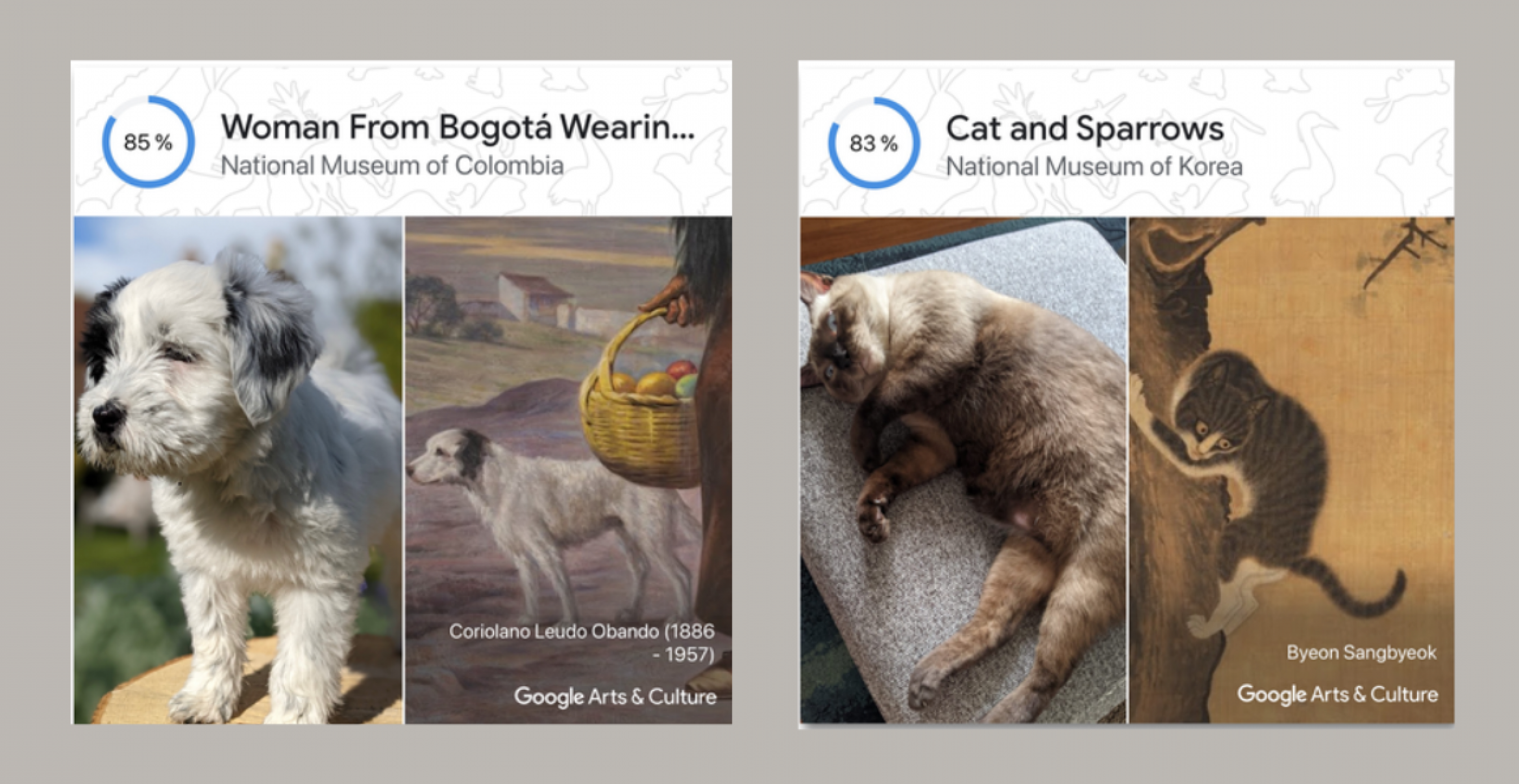 Neues Google-Feature matcht euer Haustier mit seinem Kunst-Doppelgänger
