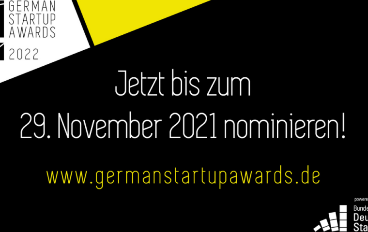 Open Call zur Nominierung des German Startup Awards 2022