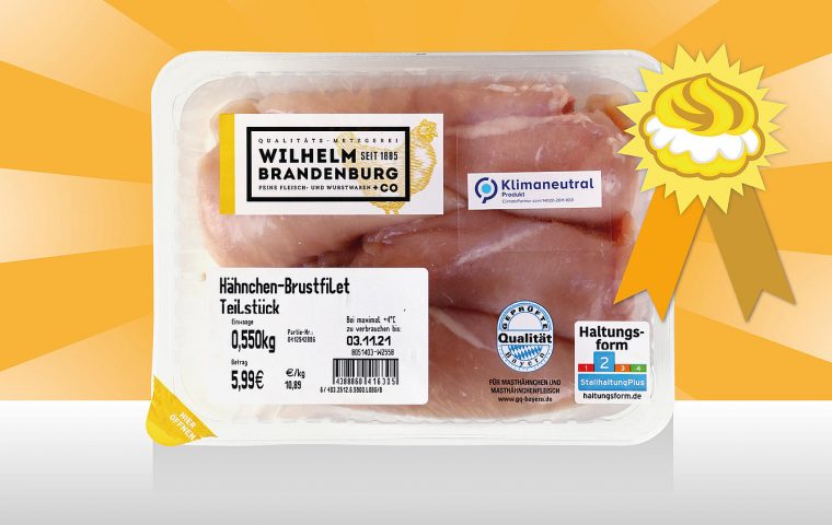 Die größte Werbelüge 2021: Goldener Windbeutel geht an „Hähnchen-Brustfilet von Rewe“