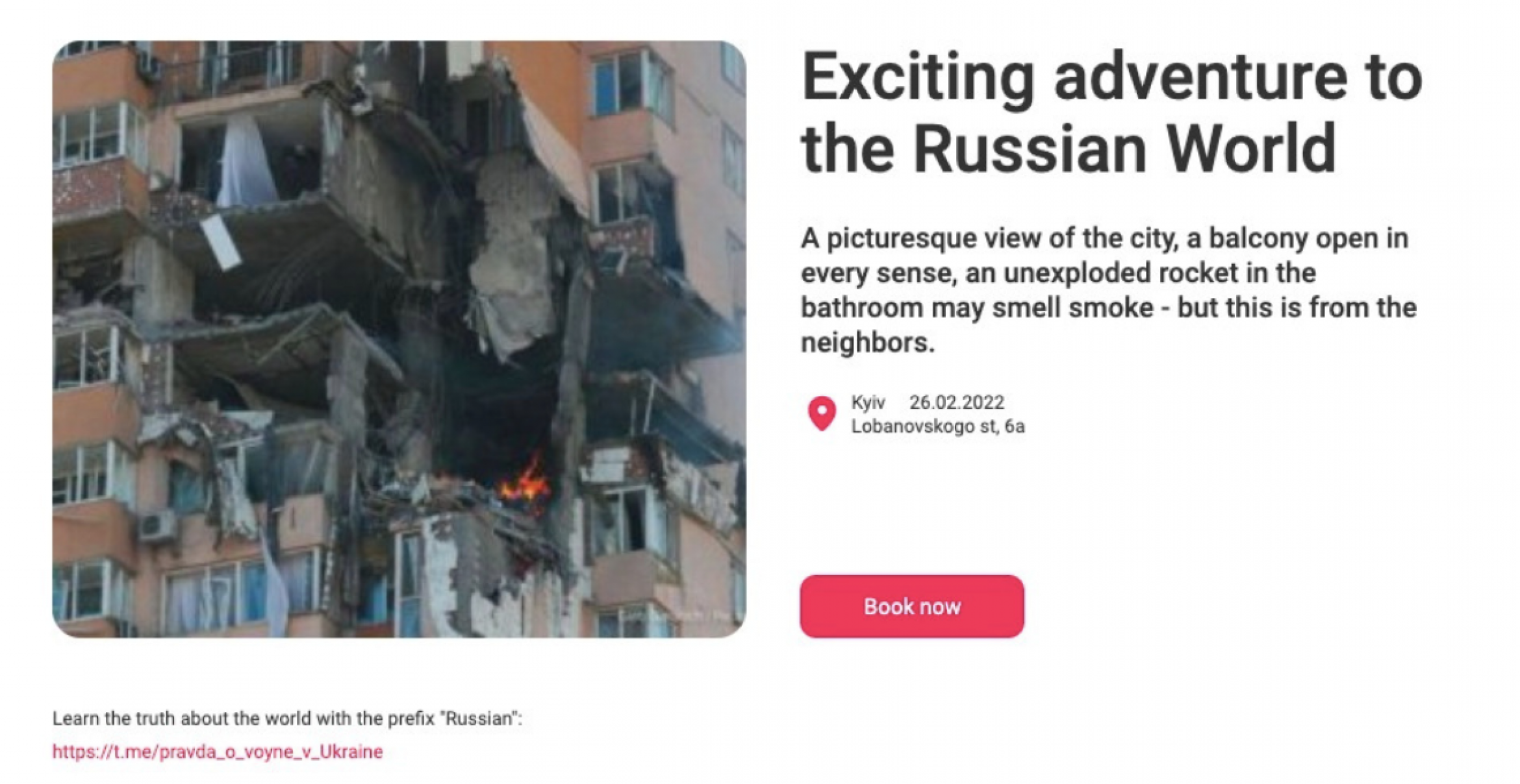 Urlaub in der Ukraine? Fake-Airbnb soll russische Leute aufklären