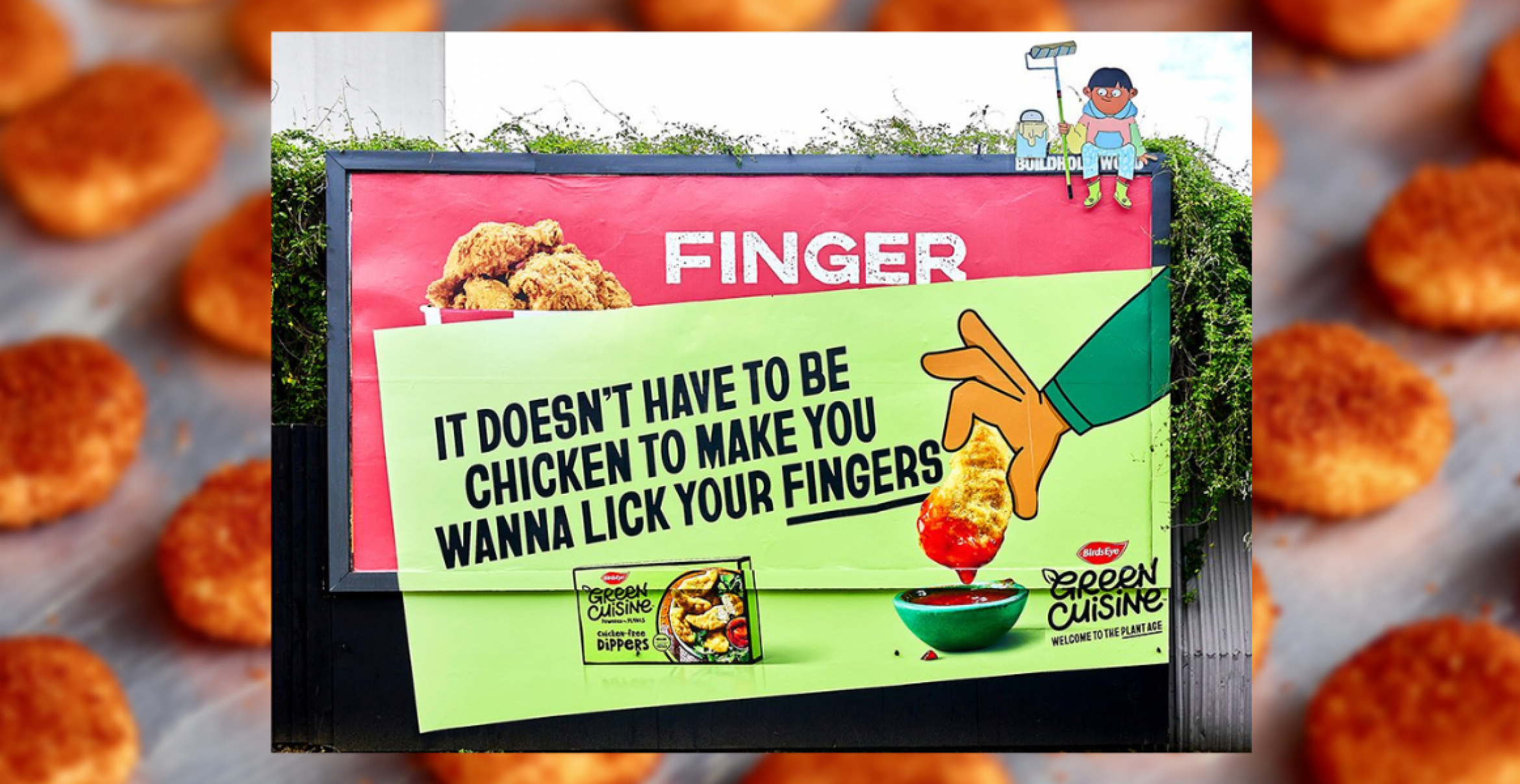 Beef wegen Chicken: KFC-Plakat wird mit Veggie-Nuggets überklebt?