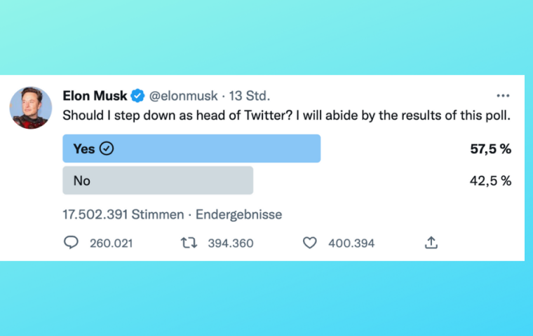 Twitter-Umfrage: Community stimmt gegen Elon Musk als CEO
