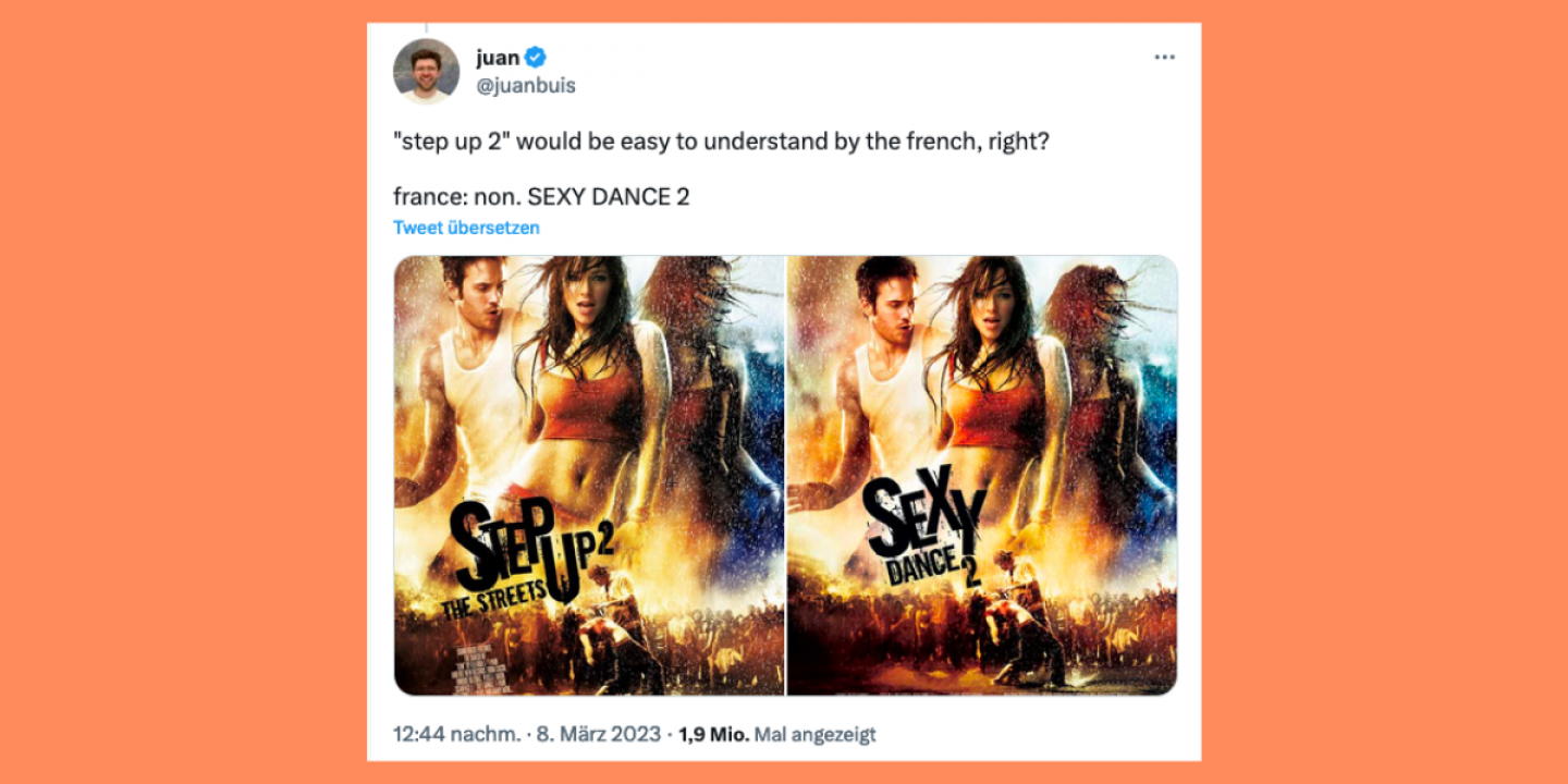 Bringing SEXY back: So heißen englischsprachige Filme in Frankreich