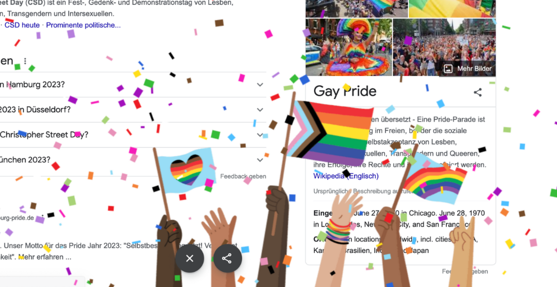 Google Easter-Egg zum Christopher Street Day 2023