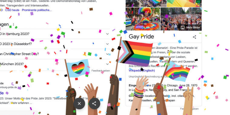 Google Easter-Egg zum Christopher Street Day 2023