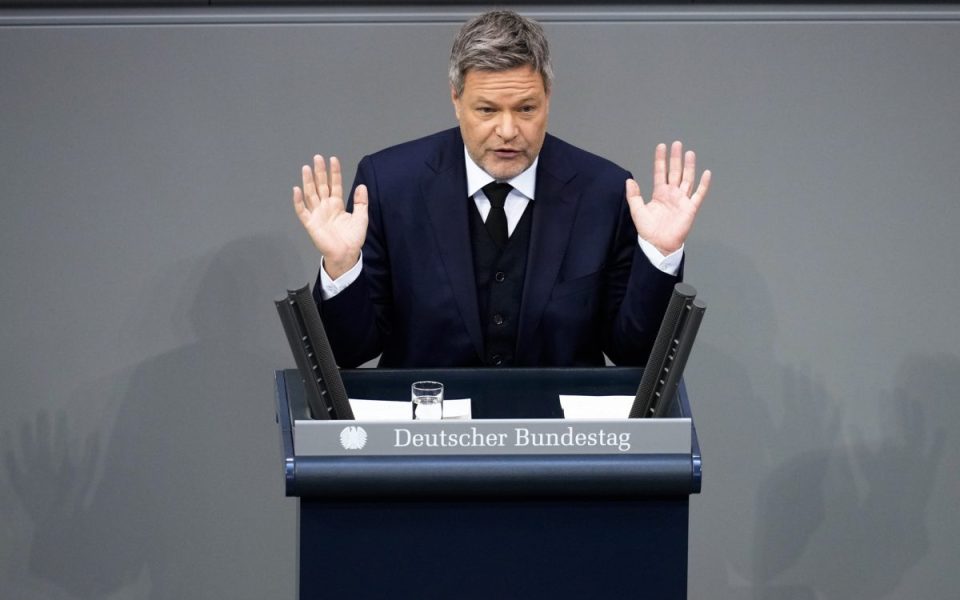 Robert Habeck bei einer Rede im Bundestag.