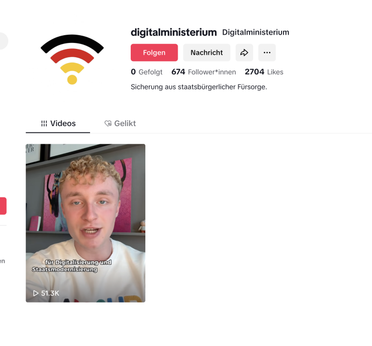 TikTok-Taktik oder Trollerei? Charles Bahr und das @digitalministerium
