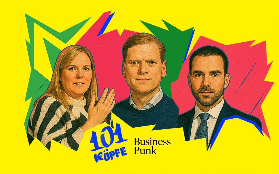 101 Köpfe von BusinessPunk (v.l.n.r.): Gloria Bäuerlein, Alex Nicolaus, Mark T. Hoffmann