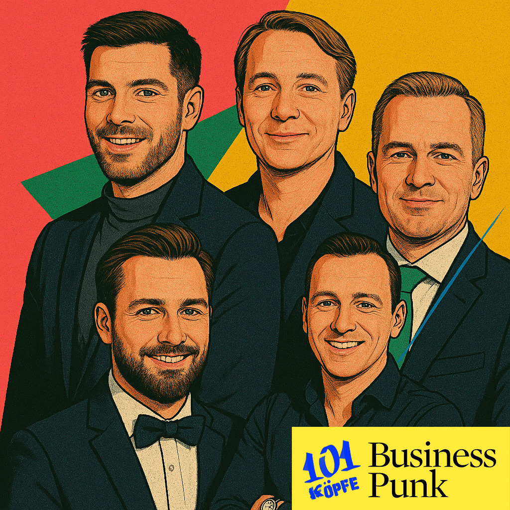 101 Köpfe von BusinessPunk (v.l.n.r.): Matthias Zeller, Florian Leibert, Patrick Müller, Ata Sergey Nowak, Robin Godenrath