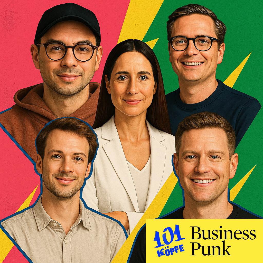 101 Köpfe von BusinessPunk (v.l.n.r.): Adil Sbai, Christina Diem-Puello, Zino Soyka, Lennard Schmidt, Marc Funk