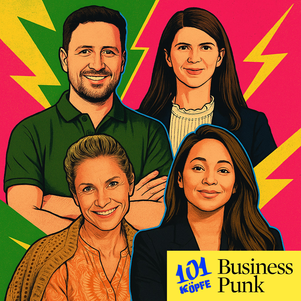 101 Köpfe von BusinessPunk (v.l.n.r.): Stephan Herrmann, Anja Konhäuser, Kristina Jürgensen, Isabelle Guenou
