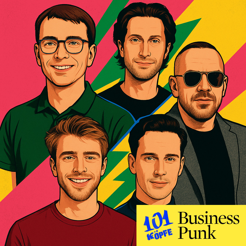 101 Köpfe von BusinessPunk (v.l.n.r.): Felix Fischer, Tobias Klinke, Andreas Herb, Magnus Drewelies, Kai Lanz
