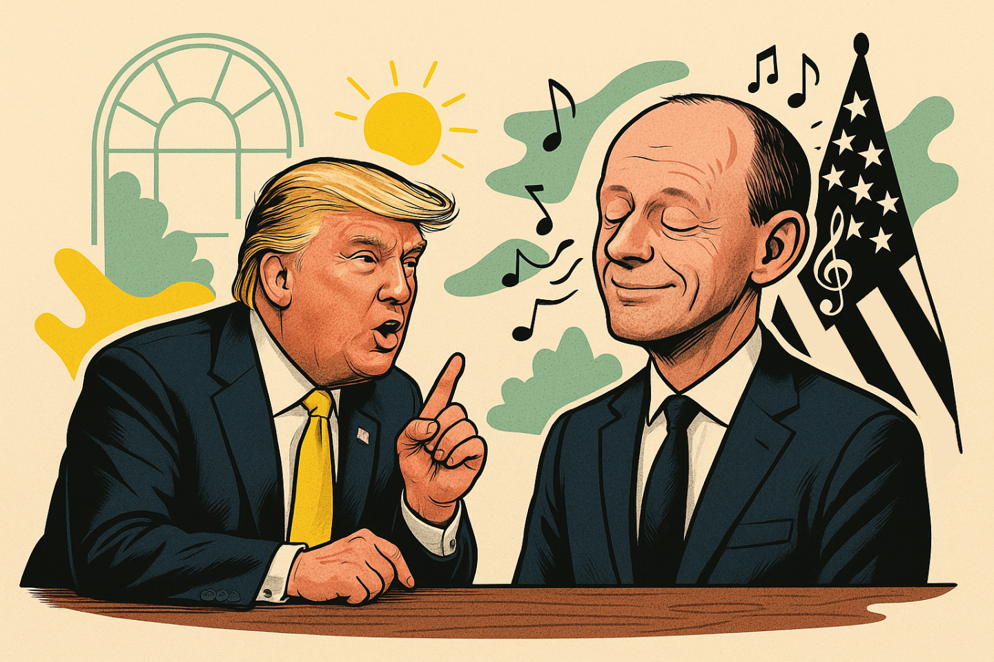 Trump labert, Merz lauscht: Harmonie und „Alle haben Eier!“