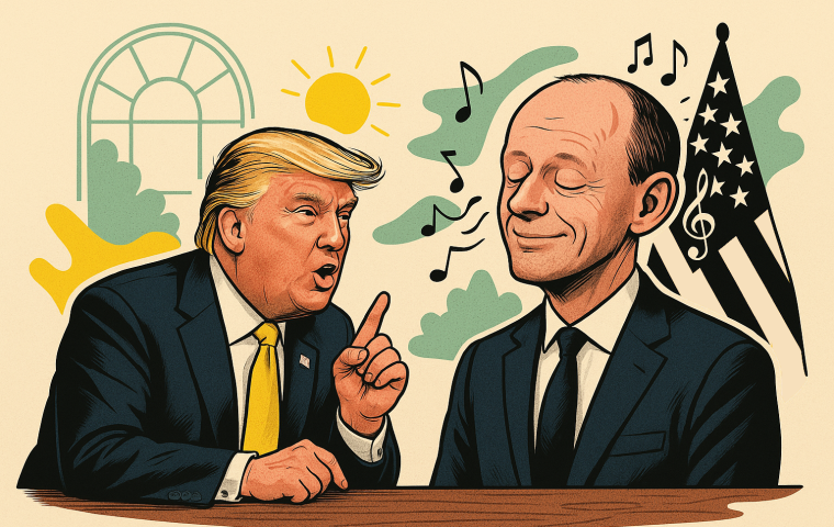 Trump labert, Merz lauscht: Harmonie und „Alle haben Eier!“