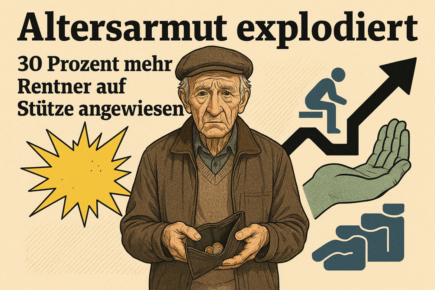 Altersarmut explodiert: 30 Prozent mehr Rentner auf Stütze angewiesen