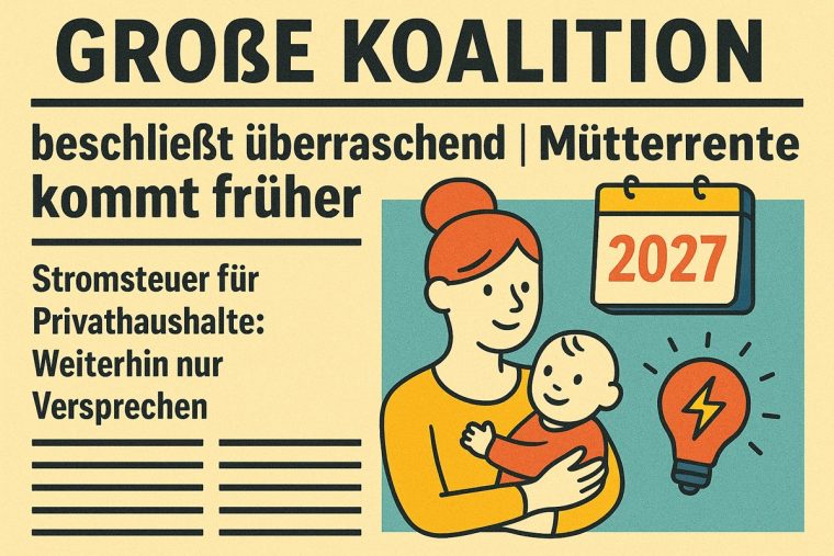 Mütterrente kommt bereits 2027: Große Koalition beschleunigt Auszahlung für Millionen Mütter