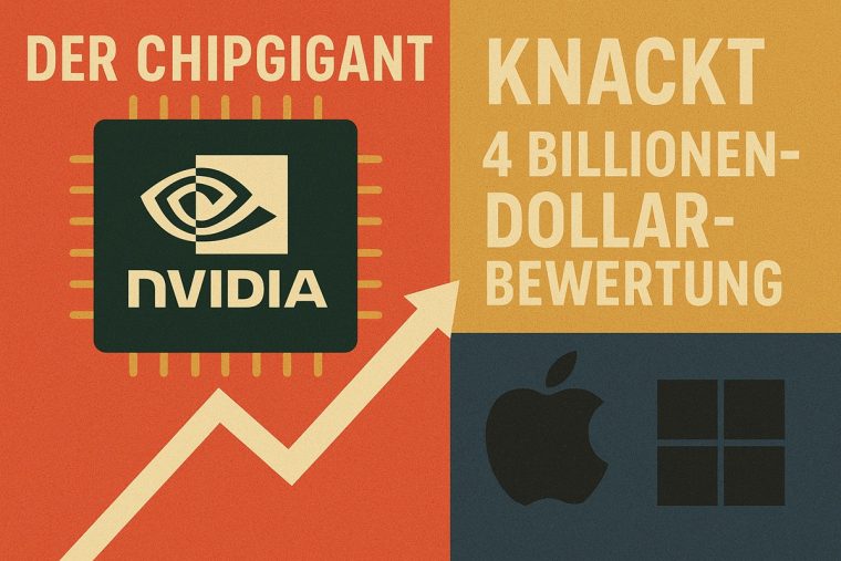 KI-Macht sprengt 4 Billionen Dollar Grenze: Nvidia zieht an Apple & Microsoft vorbei