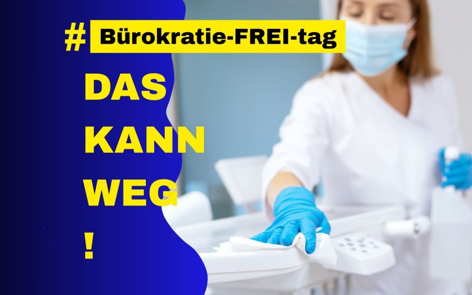 Bürokratiefreitag: Wischproblem bei Zahnärzten: Lappenandruck nicht messbar.