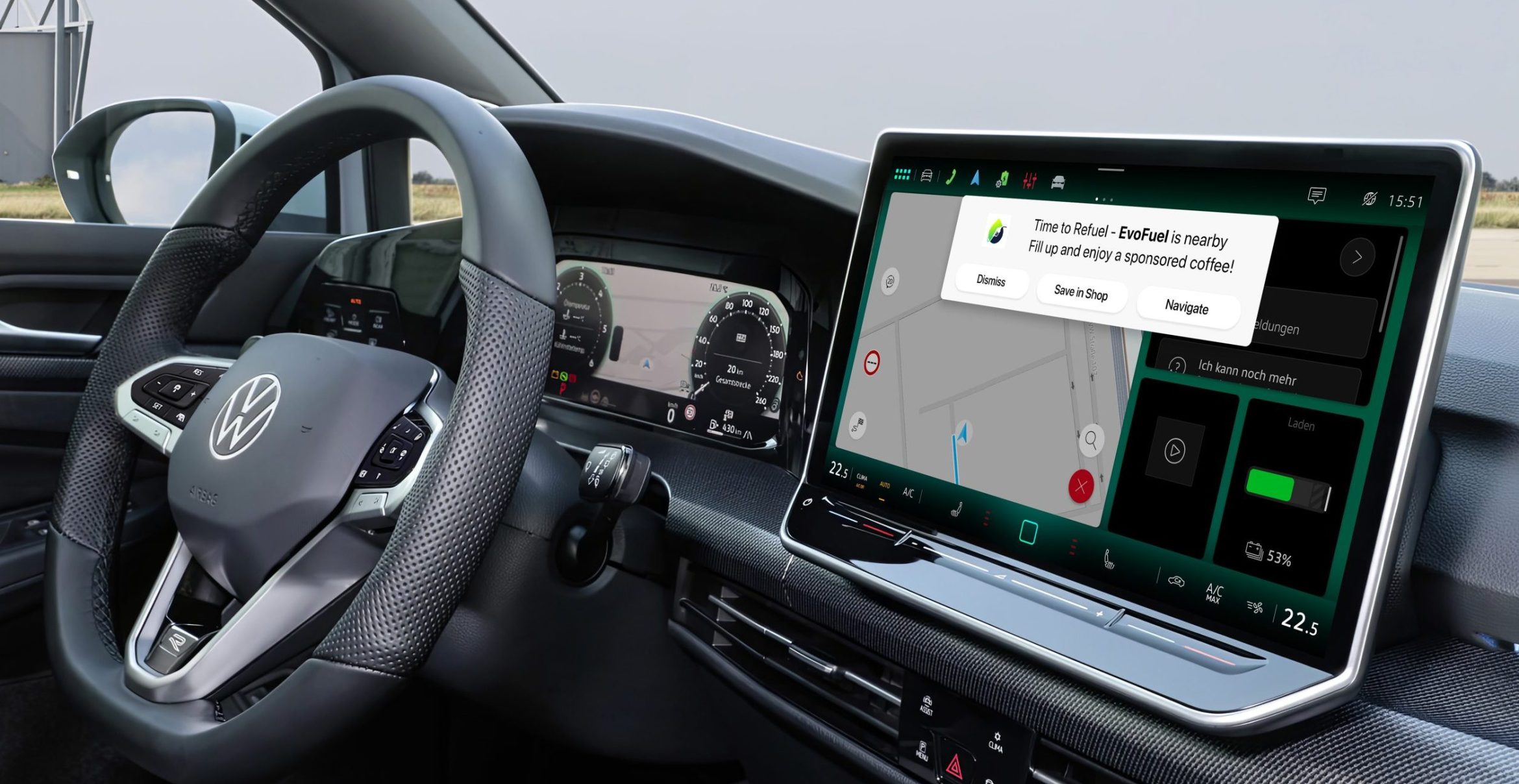 Volkswagen und 4screen bringen intelligente Empfehlungen europaweit ins Auto