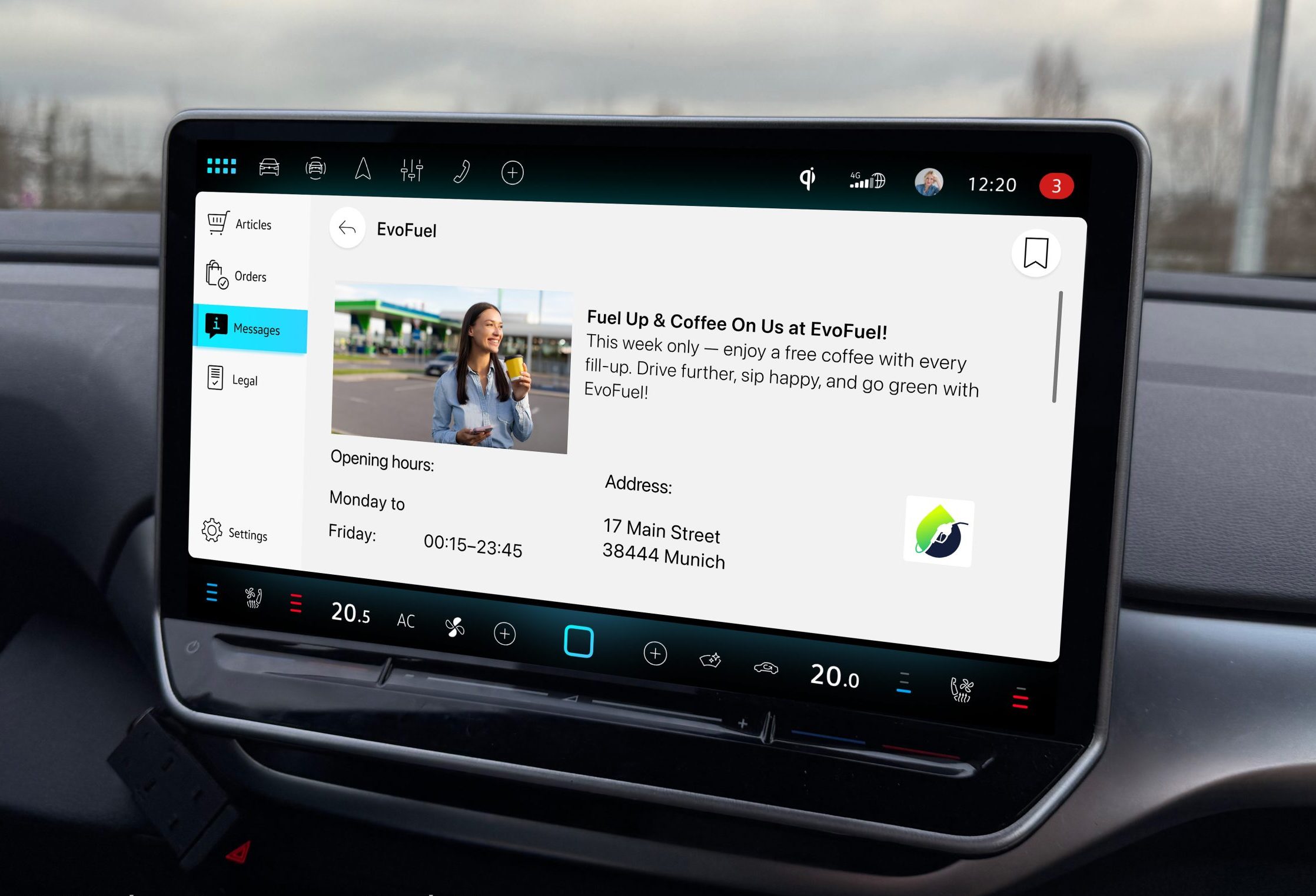 „EvoFuel“ ist ein fiktiver Markenname, der ausschließlich zu illustrativen und erläuternden Zwecken verwendet wird. Jede Ähnlichkeit mit tatsächlichen Unternehmen, Marken, Produkten oder Markennamen – bestehend oder nicht mehr bestehend – ist rein zufällig. Es wird keinerlei Zugehörigkeit, Unterstützung oder Eigentum impliziert.