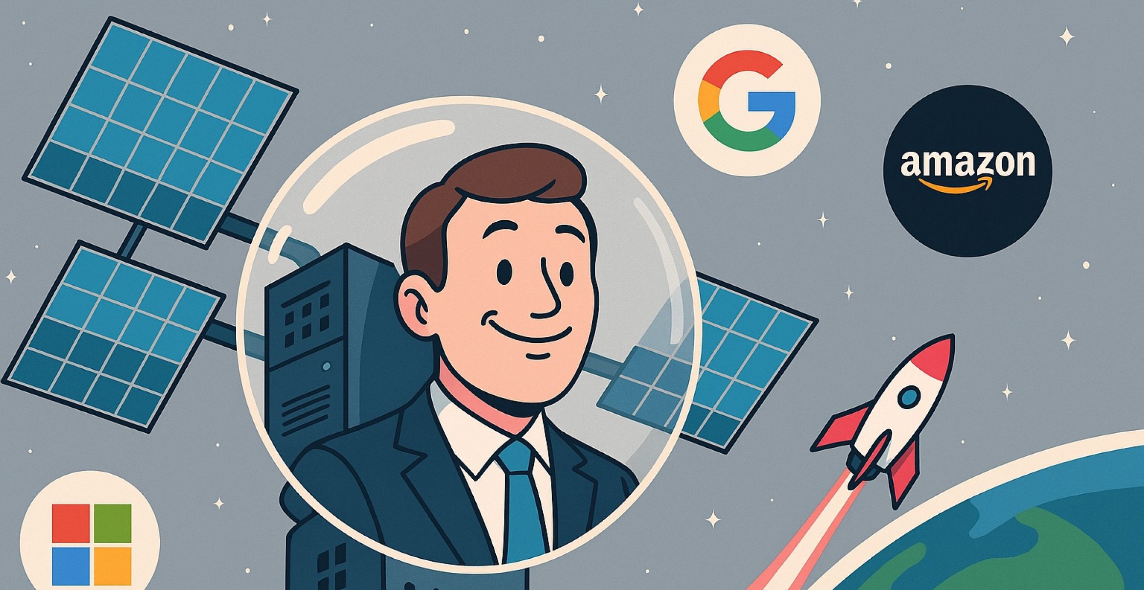 Microsoft warnt, Google baut, Amazon träumt: Big Tech verlegt KI-Power in den Weltraum