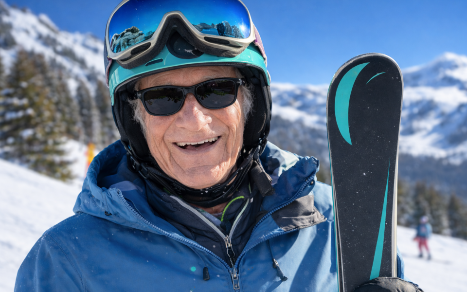 So ähnlich könnte ein Ski Selfie des 101-Jährigen Gottfried aussehen.