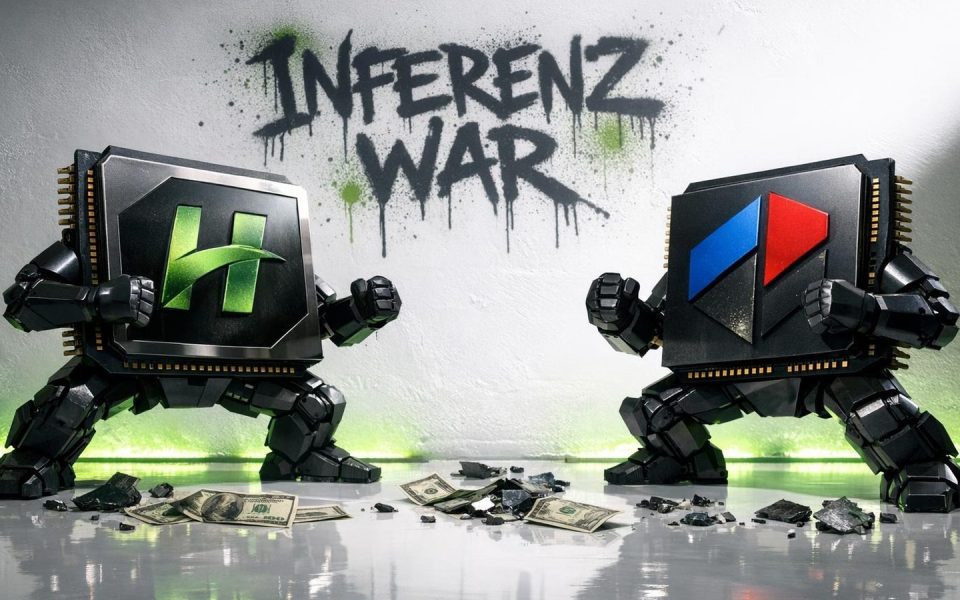 NVIDIA und Rebellions Chip-Skulpturen im direkten Konfrontations-Duell mit Geldscheinen