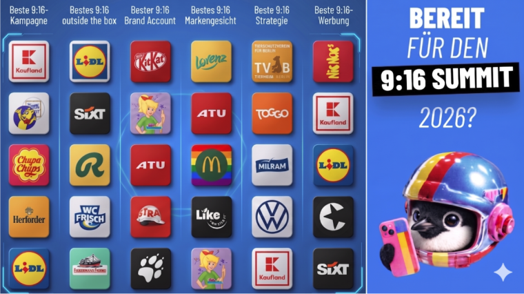 Die Shortlist der 9:16® Brand Awards steht fest: Diese Marken zeigen, wie Social 2026 funktioniert