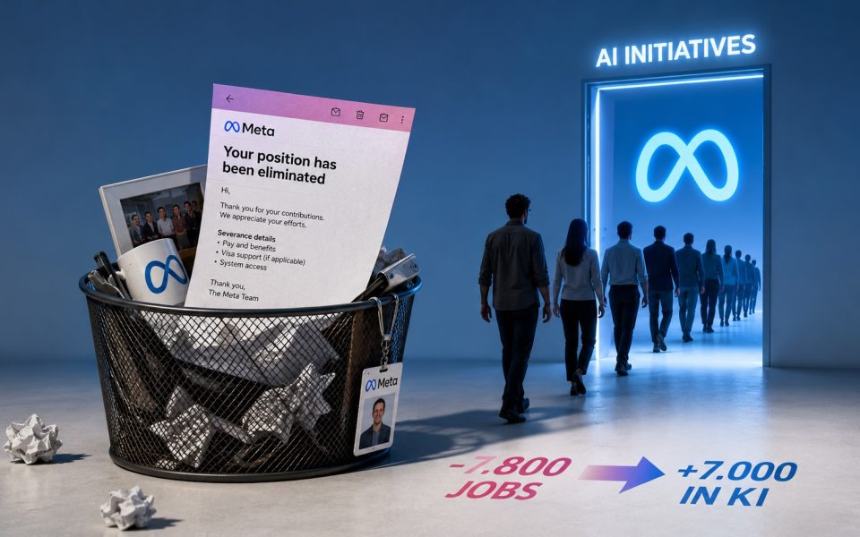Meta reagiert mit Mitarbeiterentlassungen für weitere KI-Investitionen.