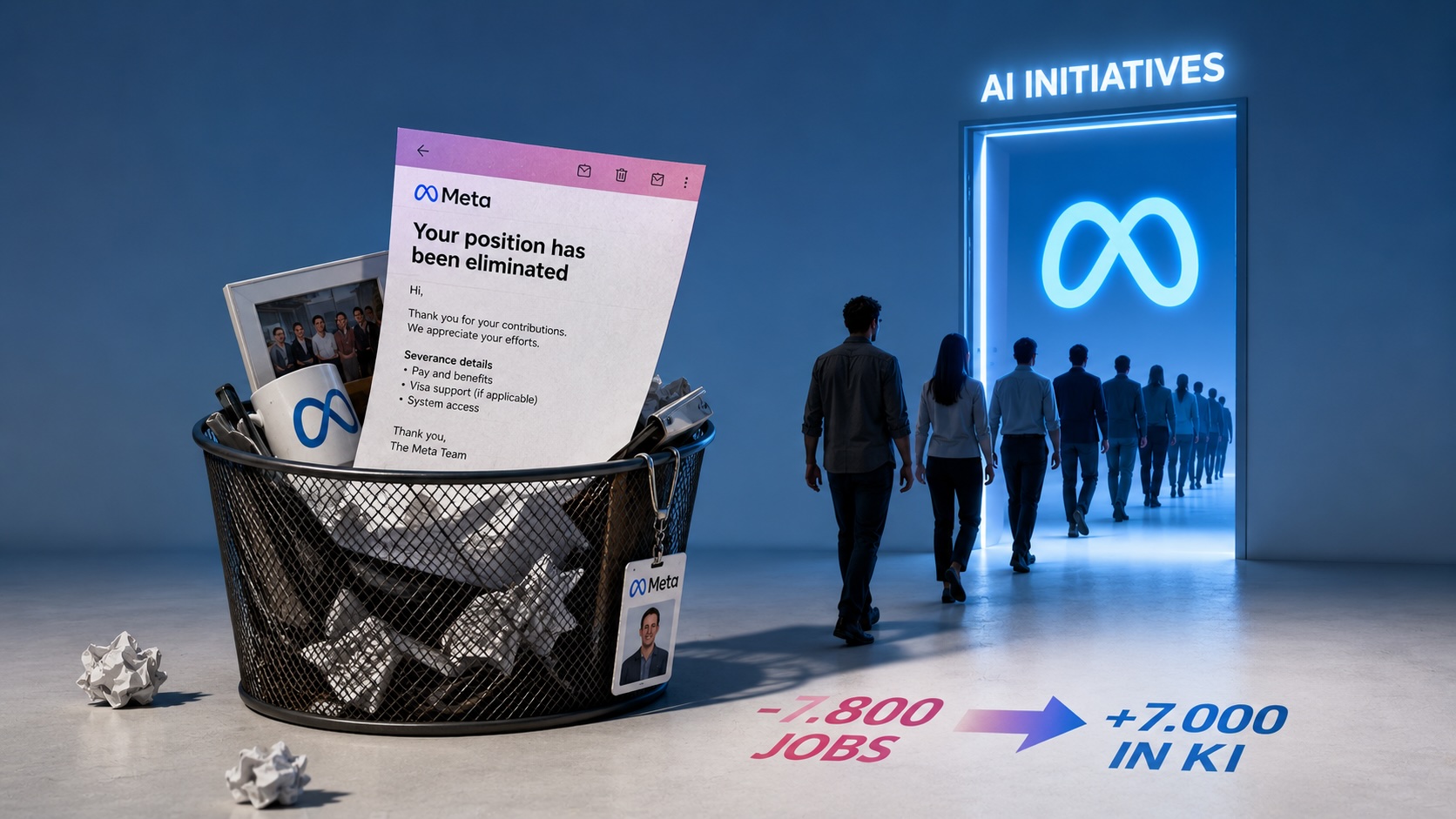 Meta reagiert mit Mitarbeiterentlassungen für weitere KI-Investitionen.