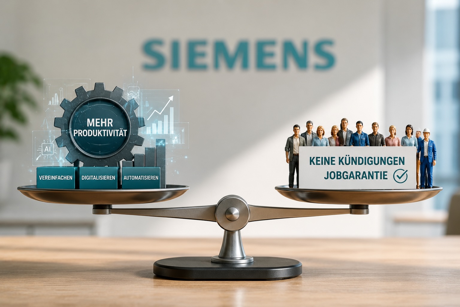 Technologie und Menschen in Balance