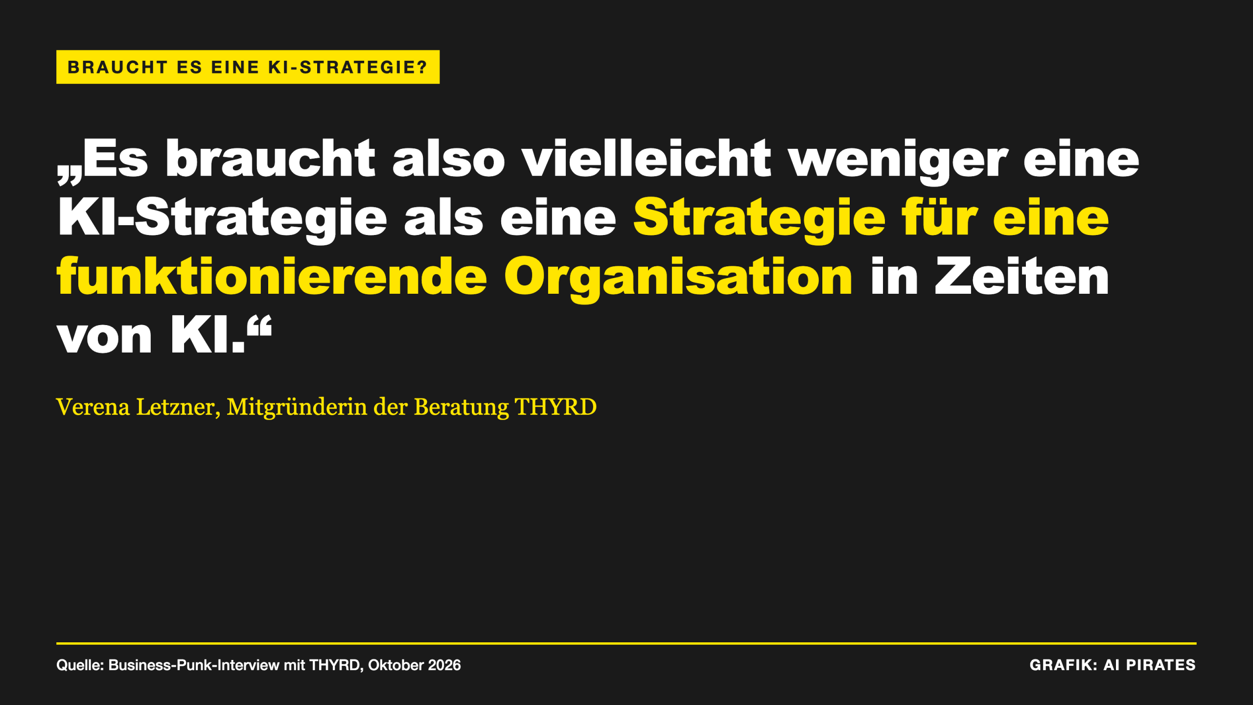 Zitat Verena Letzner (THYRD) zur KI-Strategie in Unternehmen