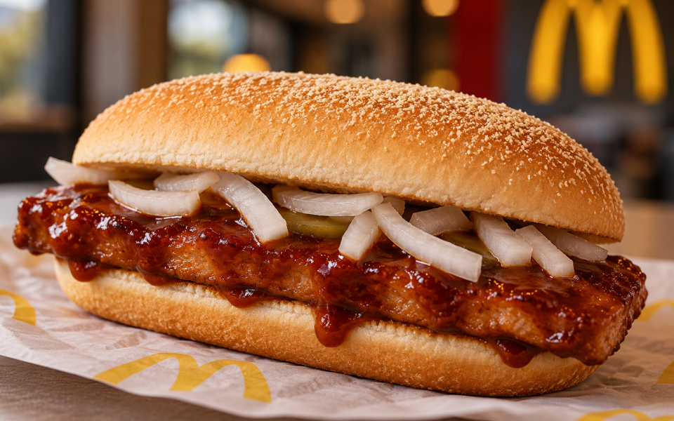McRib Sandwich mit BBQ-Sauce
